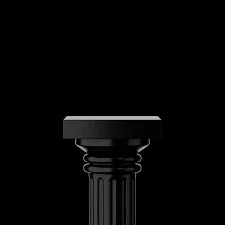 Black Stone Classic Greek Column on a black background. 3d renderingの写真素材