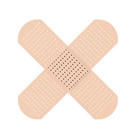 Medical Adhesive Patch in Beige Color on a white background. 3d Renderingの写真素材