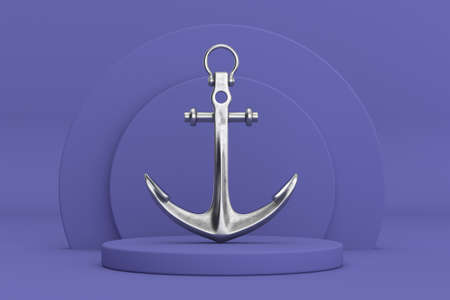Nautical Anchor over Violet Very Peri Cylinders Products Stage Pedestal on a Violet Very Peri...