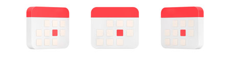 Cartoon Icon Calendar on a white background. 3d Rendering