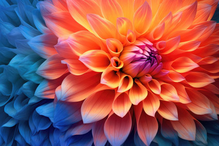 Abstract Beautiful Colorul Flower Background extreme closeup. Generative AIの素材