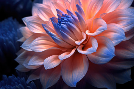 Abstract Beautiful Colorul Flower Background extreme closeup. Generative AIの素材