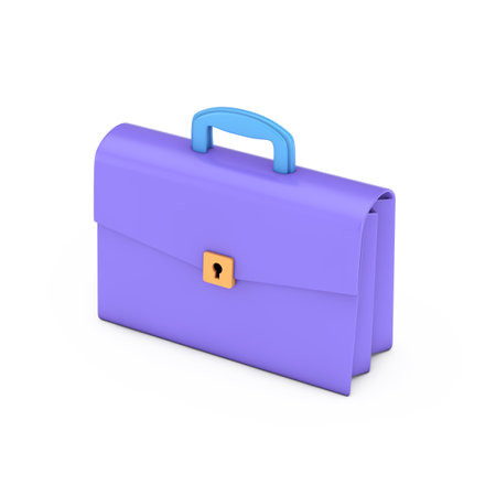 Cartoon Icon Briefcase or Schoolbag on a white background. 3d Renderingの写真素材