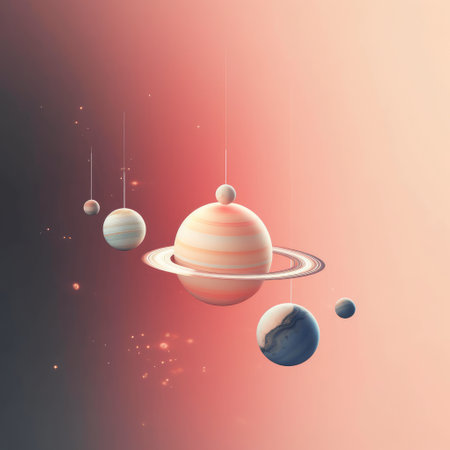 Set of Beautiful Minimalistic Cosmos and Celestrial Bodies extreme closeup. Generative AIの素材