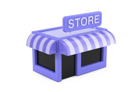 Store or Shop Web UI Mini Icon on a white background. 3d Renderingの写真素材