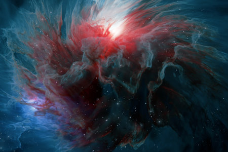 Colorful Space Galaxy Cloud Nebula Universe Stars Field extreme closeup. 3d rendering