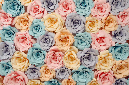 Colorful flowers paper background pattern lovely style.の写真素材