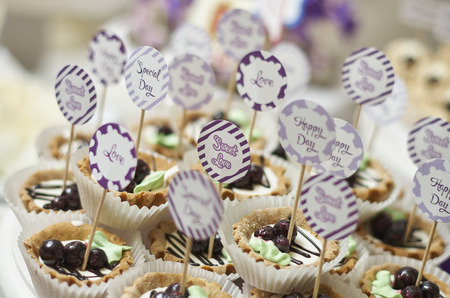 Wedding Cake - Bunch of Yummy Traditional Colorful Chocolate Cupcakesの写真素材