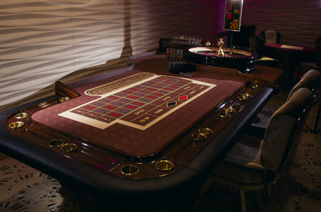 Detail of a green roulette table with some numbers.の写真素材