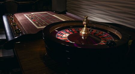 Detail of a green roulette table with some numbers.の写真素材