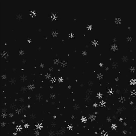 Sparse snowfall. Bottom gradient on black background. Vector illustration.のイラスト素材