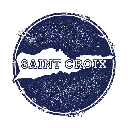 Saint Croix vector map. Grunge rubber stamp with the name and map of island, vector illustration. Can be used as insignia, logotype, label, sticker or badge.のイラスト素材