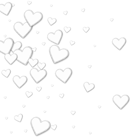 Cutout paper hearts. Left gradient on white background. Vector illustration.のイラスト素材