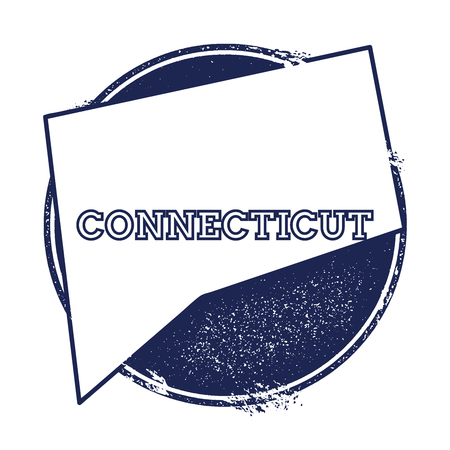 Connecticut map. Grunge rubber stamp with the name and map of Connecticut, illustration. Can be used as insignia, logotype, label, sticker or badge of USA state.のイラスト素材