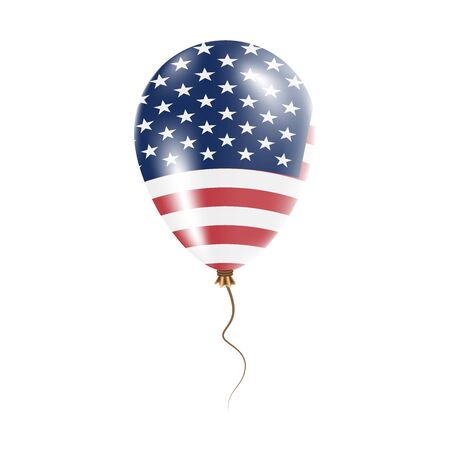 United States balloon with flag. Bright Air Ballon in the Country National Colors. Country Flag Rubber Balloon. Vector Illustration.のイラスト素材