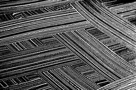 Grunge soap texture. Distress black and white rough foam trace superb background. Noise dirty...
