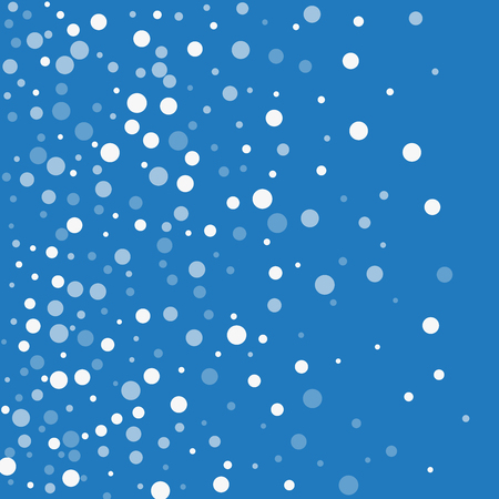 Falling white dots. Left gradient with falling white dots on blue background. Vector illustration.のイラスト素材