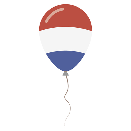Bonaire, Sint Eustatius and Saba national colors isolated balloon on white background. Independence day patriotic poster. Flat style National day vector illustration.のイラスト素材