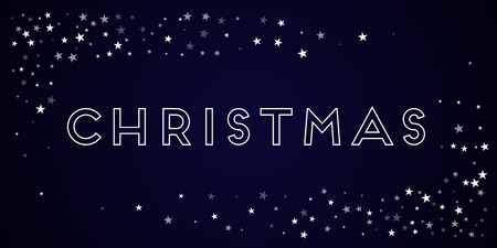 Christmas greeting card. Random falling stars background. Random falling stars on deep blue background.pretty vector illustration.のイラスト素材