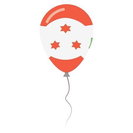 Republic of Burundi national colors isolated balloon on white background. Independence day patriotic poster. Flat style National day vector illustration.のイラスト素材