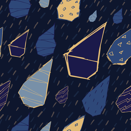 Hand drawn retro raindrops seamless pattern background.のイラスト素材