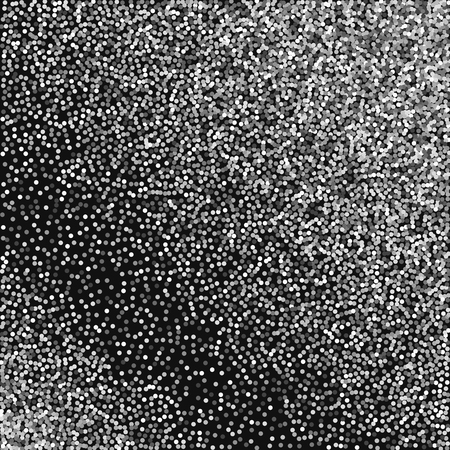 Random scatter of round white glitters on black background. Cute Vector illustration.のイラスト素材