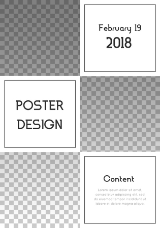 Trendy poster design illustration on transparent background.のイラスト素材