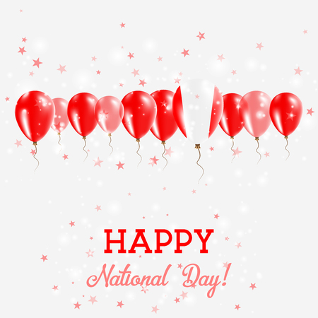 Peru Independence Day Sparkling Patriotic Poster. Happy Independence Day Card with Peru Flags, Confetti, Stars, Bokeh and Glitter. Vector illustration.のイラスト素材