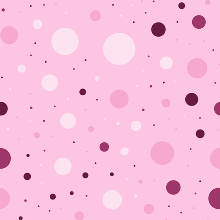 Pretty classic colorful polka dots textile seamless pattern scattered confetti fall chaotic decor abstract vector illustration.のイラスト素材