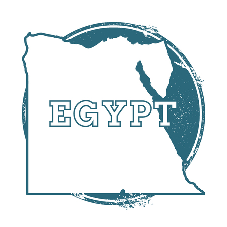 Grunge Egypt stamp with a map vector illustration.のイラスト素材