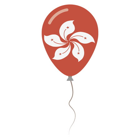 Hong Kong national colors isolated balloon on white background. Independence day patriotic poster. Flat style National day vector illustration.のイラスト素材