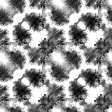 Grey splashes pattern. Watercolor abstract seamless pattern. Background with scattered grey splashes and stains. Hand painted authentic tile of loose expressive paint blots. 11.の写真素材