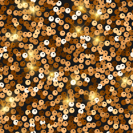 Glitter seamless texture. Admirable red gold particles. Endless pattern made of sparkling spangles. Sightly abstract vector illustration.のイラスト素材