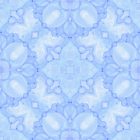 Violet seamless pattern. Artistic delicate soap bubbles. Lace hand drawn textile ornament. Kaleidoscope mandala lingerie print. Classic abstract watercolor background.の写真素材