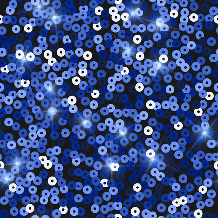 Glitter seamless texture. Actual blue particles. Endless pattern made of sparkling sequins. Vibrant abstract vector illustration.のイラスト素材