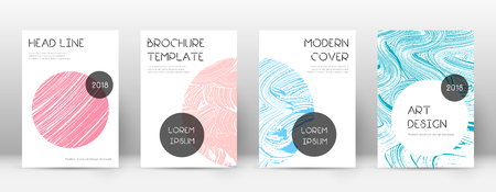 Cover page design template. Trendy brochure layout. Classic trendy abstract cover page. Pink and blue grunge texture background. Comely poster.のイラスト素材