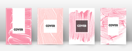 Cover page design template. Hipster brochure layout. Breathtaking trendy abstract cover page. Pink and blue grunge texture background. Vibrant poster.のイラスト素材