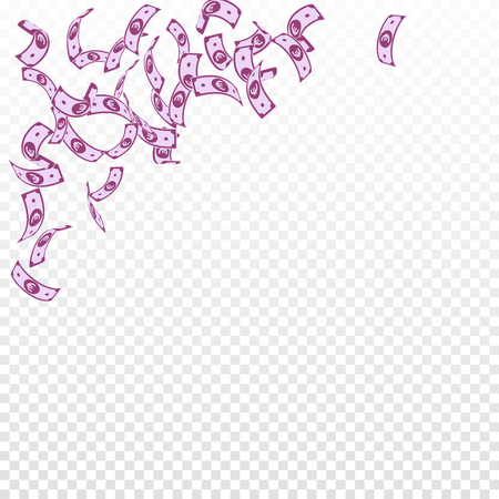 European Union Euro notes falling. Sparse EUR bills on transparent background. Europe money. Artistic vector illustration. Exquisite jackpot, wealth or success concept.のイラスト素材