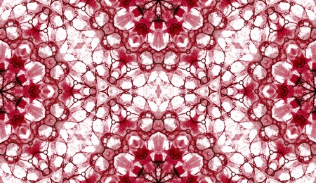 Red seamless pattern. Attractive delicate soap bubbles. Lace hand drawn textile ornament....