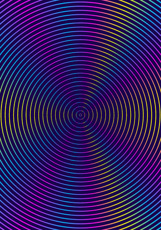 Minimal cover design template. Modern brochure layout. Rainbow vibrant halftone gradients on dark blue background. Popular trendy abstract cover design.のイラスト素材