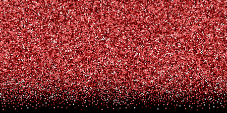 Red gold glitter luxury sparkling confetti. Scattered small gold particles on black background. Breathtaking festive overlay template. Tempting vector illustration.のイラスト素材