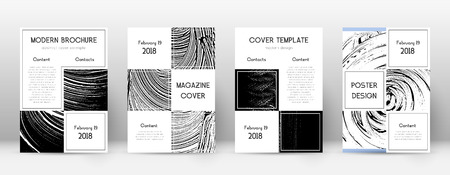 Cover page design template. Business brochure layout. Beautiful trendy abstract cover page. Black and white grunge texture background. Quaint poster.のイラスト素材