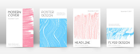 Cover page design template. Minimal brochure layout. Classic trendy abstract cover page. Pink and blue grunge texture background. Amazing poster.のイラスト素材