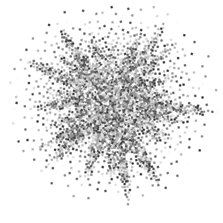 Silver glitter luxury sparkling confetti. Scattered small gold particles on white background. Actual festive overlay template. Rare vector illustration.のイラスト素材