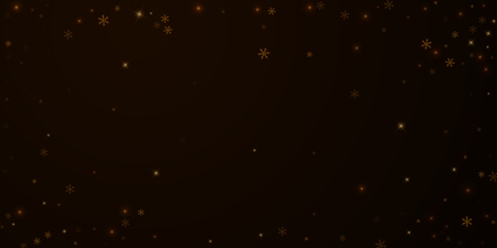 Sparse starry snow Christmas overlay. Christmas lights, bokeh, snow flakes, stars on night background. Luxury actual sparkling overlay template. Splendid vector illustration.のイラスト素材