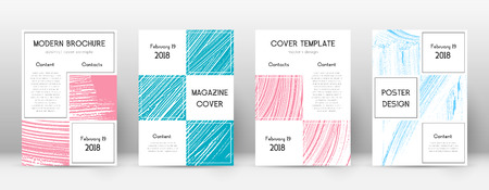 Cover page design template. Business brochure layout. Beautiful trendy abstract cover page. Pink and blue grunge texture background. Unequaled poster.のイラスト素材