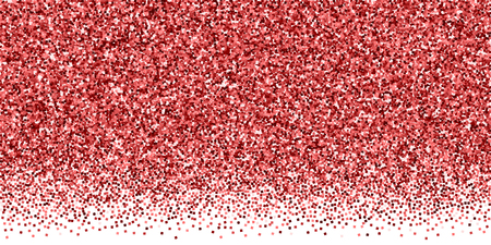 Red gold glitter luxury sparkling confetti. Scattered small gold particles on white background. Breathtaking festive overlay template. Uncommon vector illustration.のイラスト素材