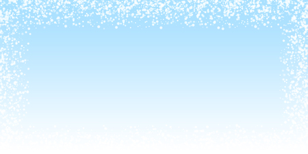 Amazing falling snow Christmas background. Subtle flying snow flakes and stars on night sky background. Admirable winter silver snowflake overlay template. Pleasant vector illustration.のイラスト素材