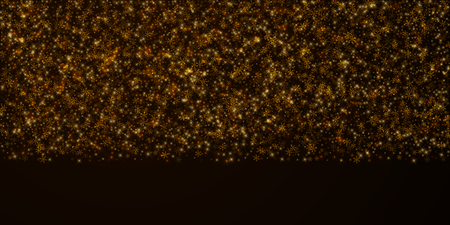 Beautiful starry snow Christmas overlay. Christmas lights, bokeh, snow flakes, stars on night background. Luxury actual sparkling overlay template. Outstanding vector illustration.のイラスト素材