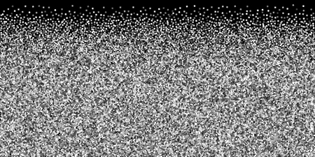 Silver glitter luxury sparkling confetti. Scattered small gold particles on black background. Brilliant festive overlay template. Sublime vector illustration.のイラスト素材